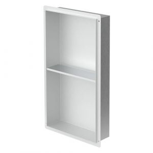 LuxeBath Niche de Douche Encastrée Murale Double, 30x60x10 cm, en Acier Inoxydable,