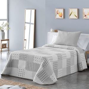 VIALMAN Couvre-lit léger Bouti Sofia 21 pour lit Double de 140 cm | Couvre-lit 140 | Taille du Quilt 230 x 270 cm, Couleur Gris