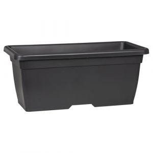 Scheurich Nora Long 60 - Pot de Fleurs rectangulaire en Plastique - Gris métallisé - 62 cm de Large - 31,5 cm de Profondeur - 28 cm de Haut - 93,6 l - Volume :