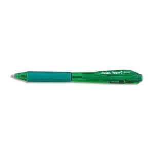 Pentel Stylo bille Wow - pointe r&eacute;tractable - &eacute;criture large - vert