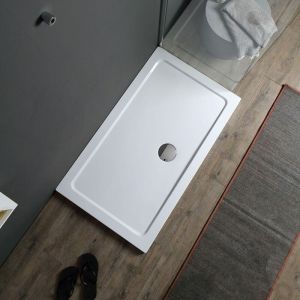 Kiamami Valentina RECEVEUR DE DOUCHE 70X90 ACRYLIQUE ET ABS BLANC