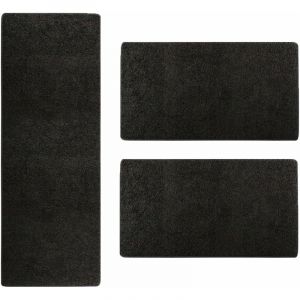 Karat - Descente de lit Sphinx Noir 1 tapis 67 x 240 cm + 2 tapis 67 x 140 cm - Noir