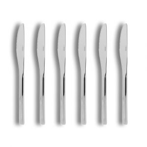 Ogo Living Lot de 6 couteaux de table en acier inoxydable, nature
