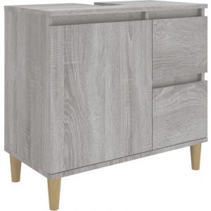 VidaXL Armoire de bain sonoma gris 65x33x60 cm bois d'ing&eacute;nierie