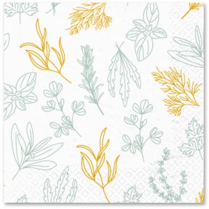 Lot De 20 Serviettes En Papier 33 X 33 Cm Aromates