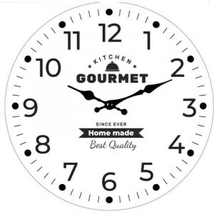 Versa Horloge Murale Gourmet Bois 4 x 30 x 30 cm