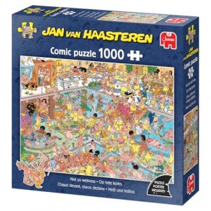 Jumbo Jan Van Haasteren - JVH - Chaud Devant, Chaos Dedans - Not So Wellness - Puzzle Adulte - Humoristique - Carton 100% recyclé - 1000 pièces