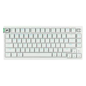 Corsair Clavier gaming mecanique RGB 75 % K65 PLUS WIRELESS - Mac et PC - Blanc givre - Switchs lineaires MLX Red prelubrifies - Connectivite sans fil 2,4 GHz - Bluetooth