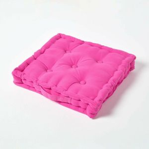 Homescapes - Coussin de sol - Rose Fushia - 40 x 40 cm - Rose fuchsia