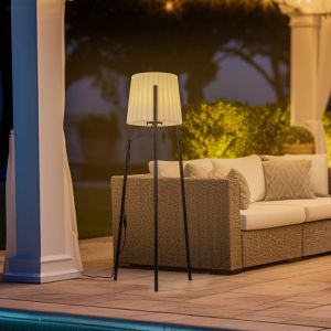 Lucande Lindby luminaire de terrasse Jaimy, 148 cm, tripode, aluminium