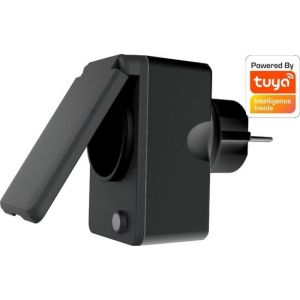 Denver Electronics Smart Plug - P&eacute;rim&egrave;tre - Minuterie - Prise intelligente - Int&eacute;rieur Ext&eacute;rieur - Avec application pour iOS et Android - Amazon Alexa - Google Home - TUYA - &Eacute;tanche - PLO109