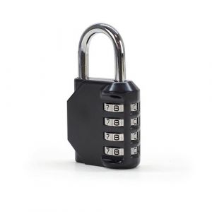 Waytex Cadenas à Code pour Casier, Armoire, Coffre, Porte Atelier, Abri de jardin - Combinaison Code 4 chiffres, Sécurité renforcée, Cadenas en Acier trempé et alliage de zinc, Noir