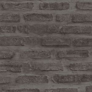 A.S. Creation Papier peint intissé 374223 New Walls - Papier peint brique & pierre Noir/Anthracite - 10,05 x 0,53 m