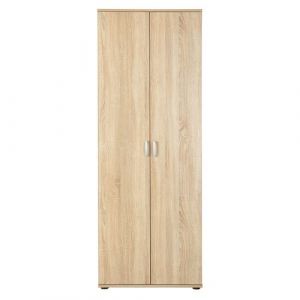 LIST - Armoire 2 Portes 6 Compartiments Aspect Bois - Altobuy