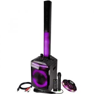 Enceinte de soirée Pickering Solo-Array Sono DJ Karaoké 400W LED - AUX/USB/BT/TWS/PC +2 Micros + Jeu lumière Ovni