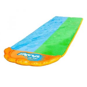 Molto Double Piste coulissante avec Splashboost 5,38 m pour 2 - Curseur d'eau pour Enfants avec accélération supplémentaire - Jeu Aquatique pour Jardin et Piscine