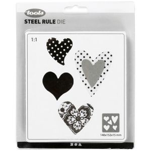 Creotime Gabarit de coupe Coeurs - 5 &eacute;l&eacute;ments