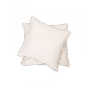 David Fussenegger SYLT - COUSSIN UNI AVEC OURLET DECORATIF CREME