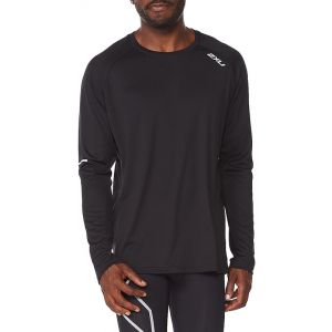 2XU Aero T-shirts manches longues Homme, noir S T-shirts course &agrave; pied