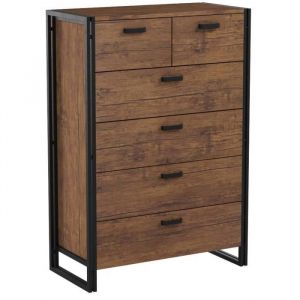 Mendler Buffet Haut HWC A27, 115x80x40cm, 6 tiroirs, Aspect c ne