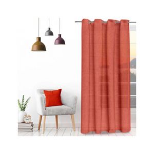Soleil d'Ocre Voile oeillets jacquard VELVET terracotta, par