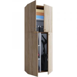 Vcm Lona Armoire universelle, armoire de nettoyage, 4 portes, imitation chêne Sonoma. - Naturelle