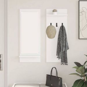 VidaXL Porte-manteau mural Blanc 70 x 10 x 90 cm Bois d'ing&eacute;nierie