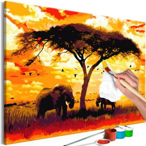 Image de Artgeist Tableau à Peindre Soi-Même "Africa at Sunset" 80x120cm