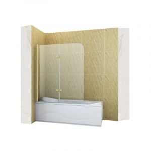 Desconocido Silla Pare-baignoire marion, pivotant, 120x140 cm, Dor&eacute; bross&eacute;