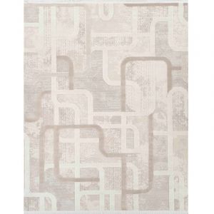 The Deco Factory GEO - Tapis salon doux moderne en relief g&eacute;om&eacute;trique beige 120x180
