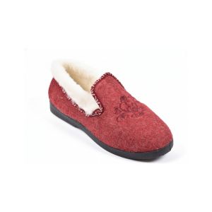 Ozabi Chaussons Pantoufle Charentaise femme hiver D869 BORDEAUX