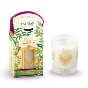Esteban Paris Bougie parfum&eacute;e rechargeable 180g mangue et citron vert