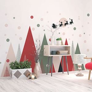 Stickers montagnes scandinaves en avant les rennes ! 70 x 105 cm