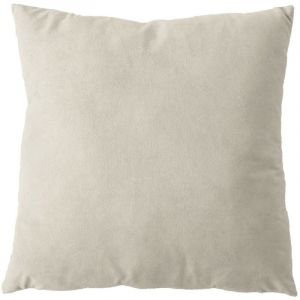 ED ENJOY HOME Coussin d&eacute;houssable Carr&eacute; Velours, 40x40cm, Ecru, 100% Polyester, Tissu Certifi&eacute; Oeko-TEX, Collection Calin
