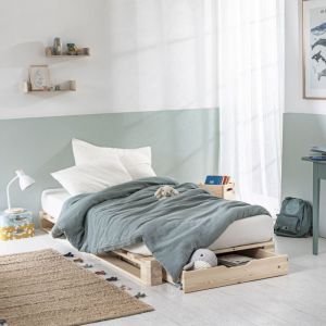 Terre de Nuit Lit palette enfant en pin massif naturel avec tiroir 90x190 - LT84002