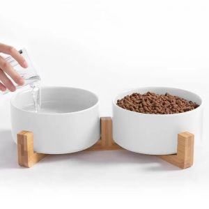 BOL DOUBLE CÉRAMIQUE POUR CHIEN ET CHAT 2 x 400ml