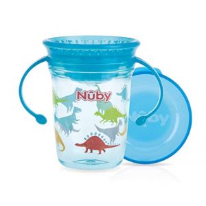 Nûby Tritan gobelet magique 360° avec anses - Aqua - 240 ml