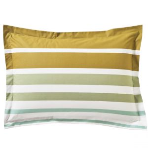 Blanc des vosges Taie d'oreiller en percale de coton GRAND LARGE Kaki