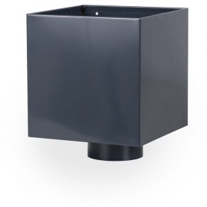 LPP - Boite à eau gris anthracite ral 7016 200 x 200 sortie ø 100 avec grille anti-feuilles