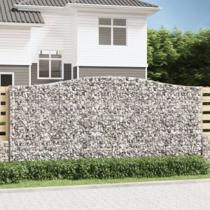VidaXL Paniers à gabions arqués 2 pcs 400x30x180/200 cm Fer galvanisé