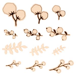 Artémio Mini Silhouettes en bois 24 pcs Fleurs