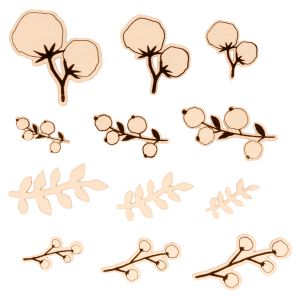 Artémio Mini Silhouettes en bois 24 pcs Fleurs