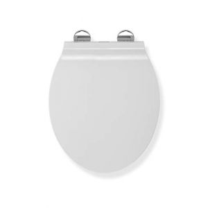 Image de Croydex Flexi-Fix Michigan Slim Line WL601622H Abattant WC à Fermeture Lente Blanc 42,5 x 37 x 5 cm