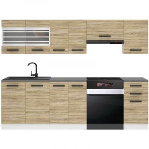 Belini - Cuisine Equipee Complete Lily Muebles de Cuisine Complets - 240 cm. Cuisine Complete avec Plan de Travail, chêne Sonoma