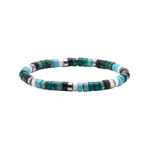 Bracelet Perles Heishi Turquoise Jaspe Vert