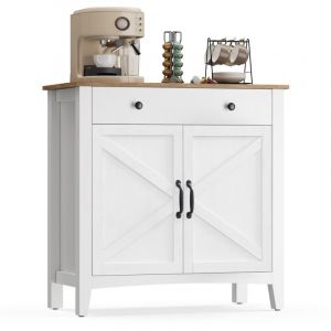 Armoire de cuisine, buffet avec tiroirs, armoire de rangement avec portes, étagère réglable, style maison de campagne, pour salon, cuisine, 40 x 80 x