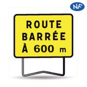 Taliaplast 525706 - Panneau indication route barrée à 600m kc1 800x600mm c2