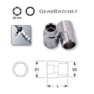 Kraftwerk Douille 16 mm pour 20 mm GearRatchet 600160