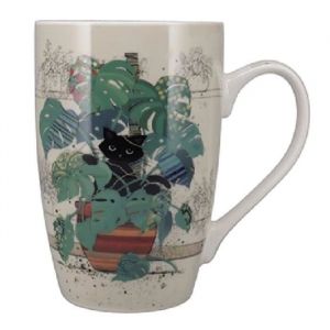 Mug arrondi + boîte ouverte Chaton Monstera Kiub Bug Art XL