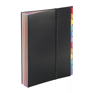 Viquel Trieur Rainbow - vertical - polypropylène 5/10ème - 36 compartiments à soufflet - noir intérieur multicolore